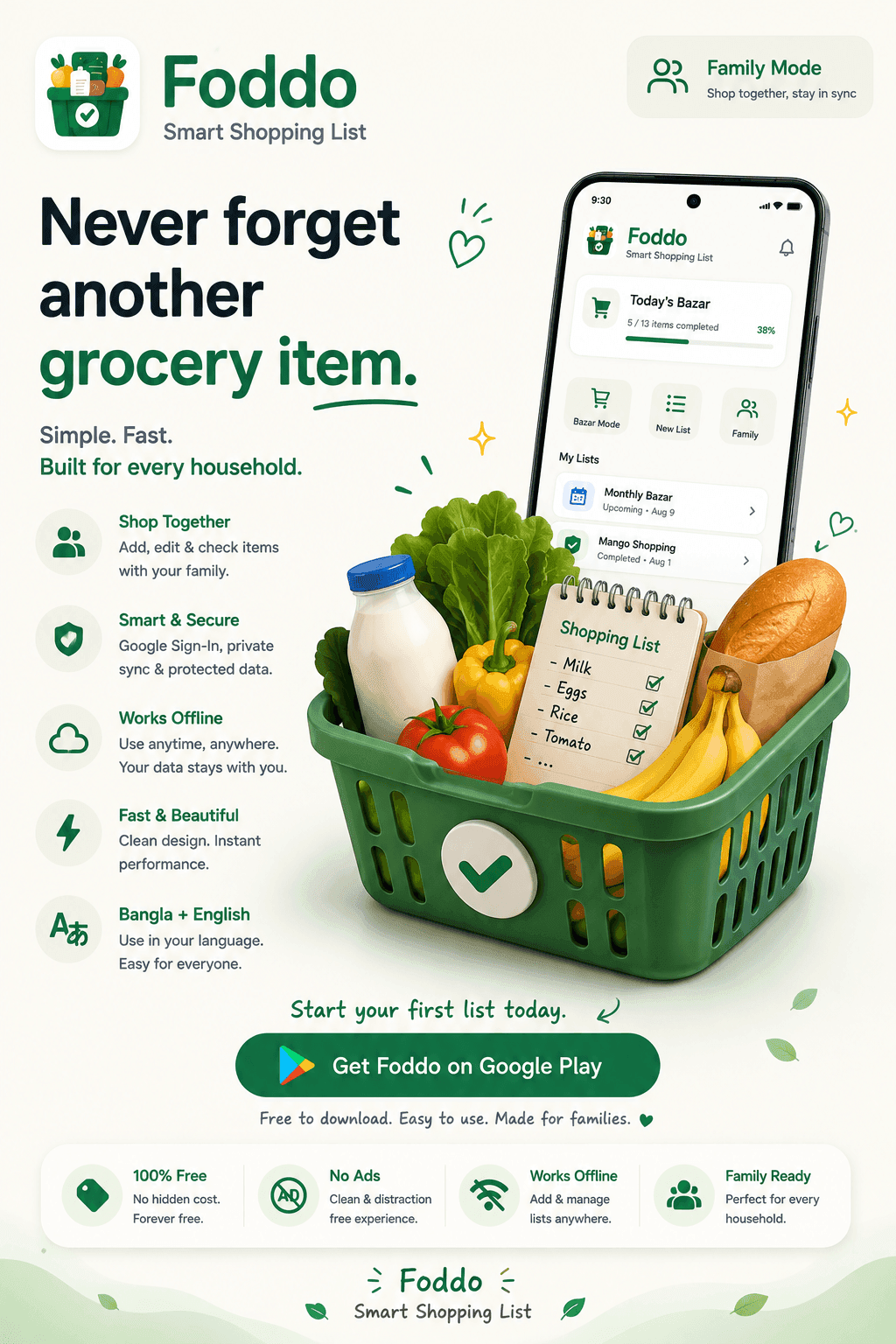 Foddo - Never Forget Another Grocery Item CTA